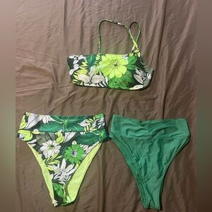 Aerie Vibrant Green Floral Bikini Set